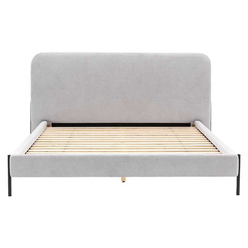 Oslo Curve Bed Frame | Soft Grey