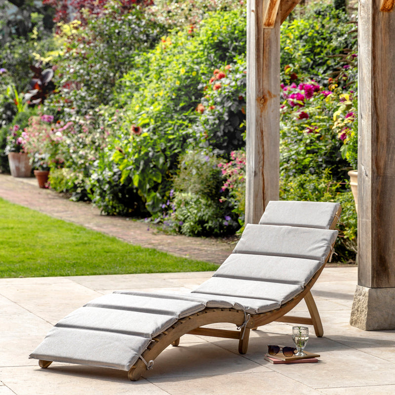 Outdoor Ammos Foldaway Sunlounger | Natural Acacia