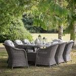 Outdoor Fior 8 Seat Dining Set | Grey Rattan