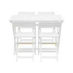 Outdoor Lindos 4 Seat Folding Dining Set | White Acacia