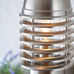 Outdoor Louvre PIR Wall Light | Brushed Stainless Steel | 34cm