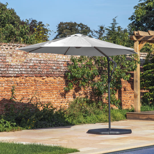 Outdoor Vazzano Cantilever Parasol | Grey | 3m