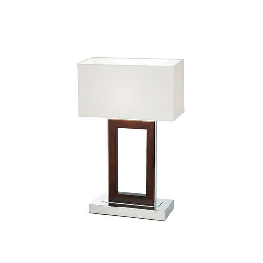 Portal Table Lamp | Dark Wood/Cream