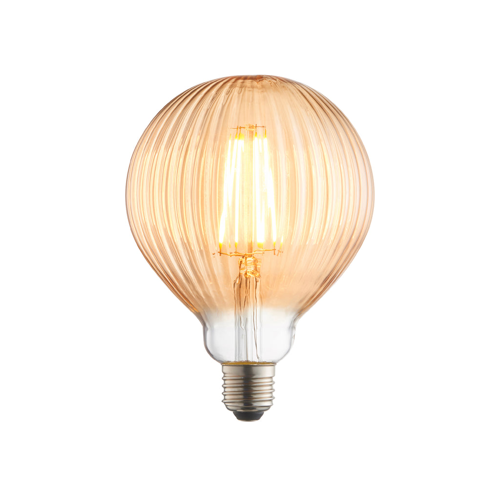 Gallery | Ribb Globe Bulb - Tinted Amber – About Living