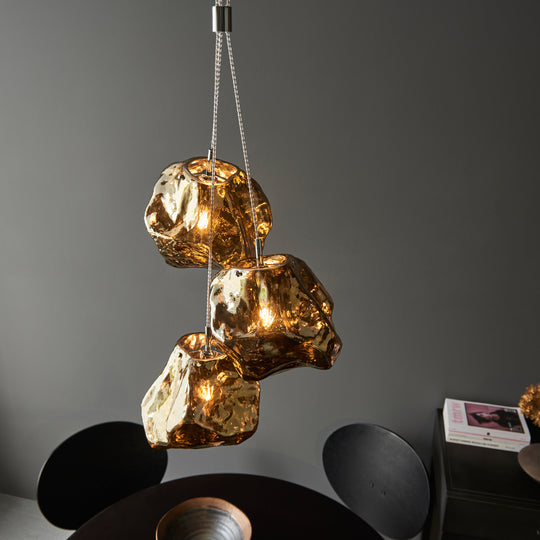 Rock Trio Pendant Light | Bronze