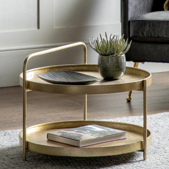 Sennen Handle Coffee Table | Gold