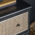 Skylar Rattan 3 Drawer Chest | Black/Natural