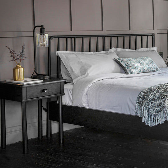 Wycombe Nordic Bedside Table | Black