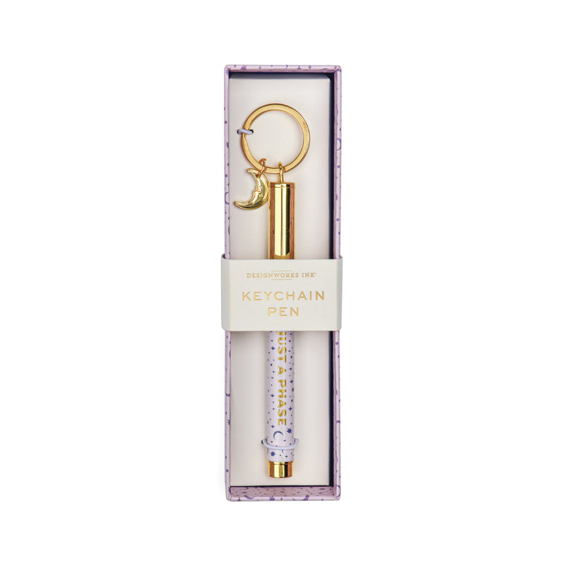 'Just A Phase' Pen with Moon Keychain