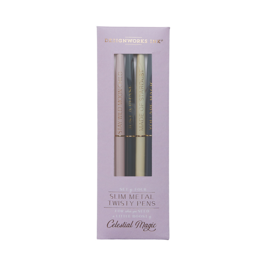 Twisty Slim Metal Pens | Celestial | Set of 4
