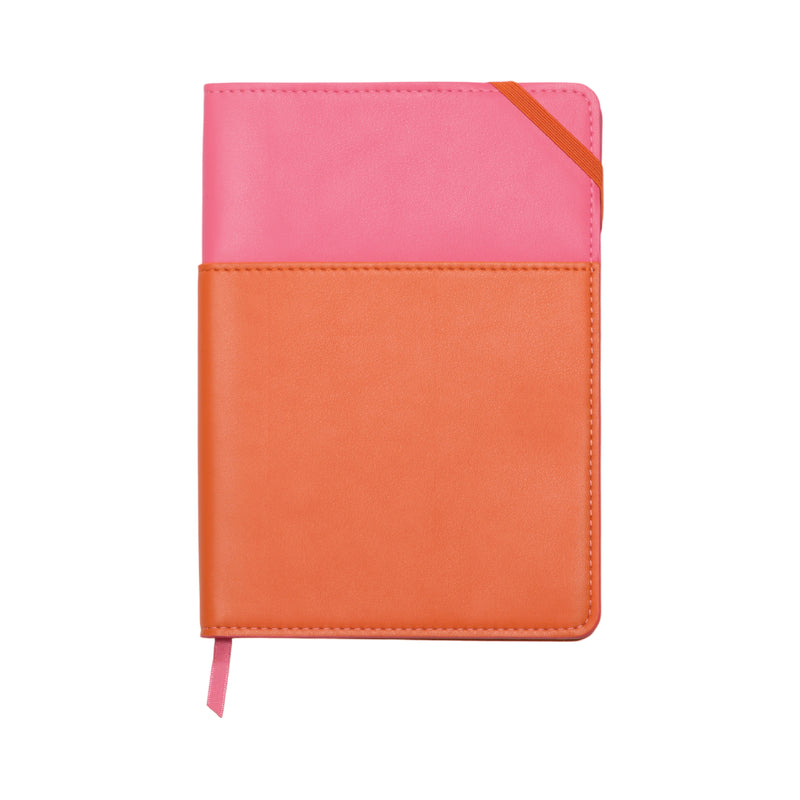 Vegan Leather Pocket Journal | Pink/Chili