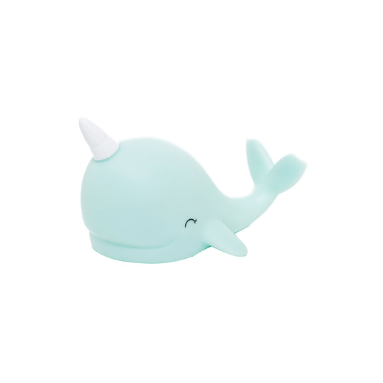 Colour Changing Night Light | Pastel Blue Narwhal | Mini