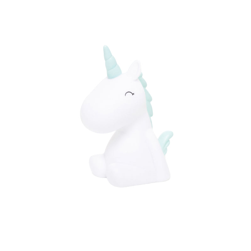 Colour Changing Night Light | White Unicorn with Pastel Blue Mane | Mini