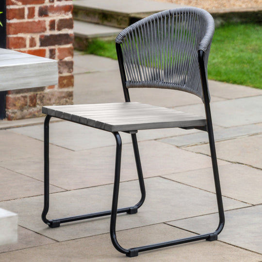 Outdoor Taranto Dining Chairs | Black & Grey | Set of 2