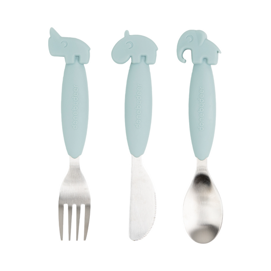 Deer Friends Easy-Grip Cutlery Set | Blue