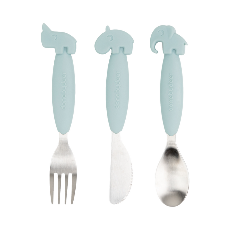 Deer Friends Easy Grip Cutlery Set | Blue
