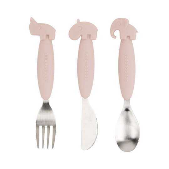 Deer Friends Easy-Grip Cutlery Set | Powder Pink