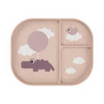 Foodie Compartment Plate | Happy Clouds | Powder Pink