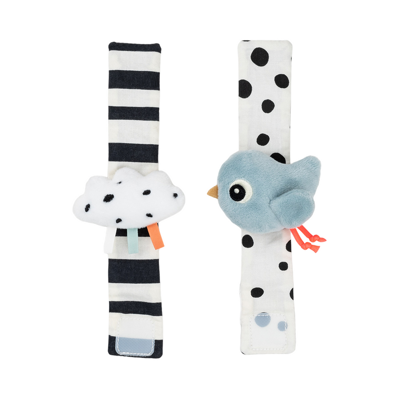 Happy Clouds Wrist Rattles | Blue | Set of 2