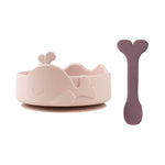 Stick & Stay Silicone Baby Bowl & Spoon | Wally | Powder Pink