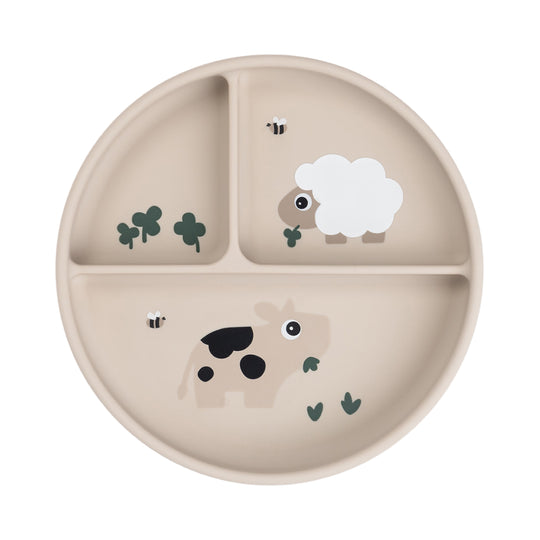 Stick&Stay Tiny Farm Compartment Plate | Sand