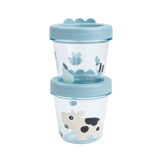 Tiny Farm Baby Food Container | Set of 2 | Blue