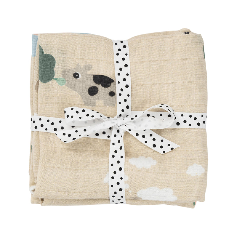 Tiny Farm Burp Cloths | Set of 2 | Sand