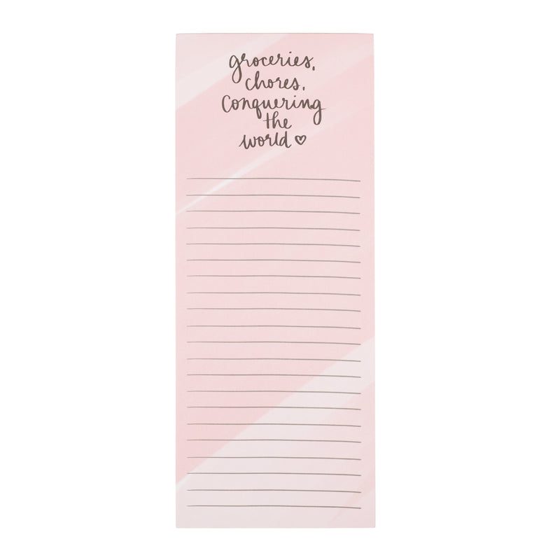 Groceries List Pad with Magnet | Soft Pink