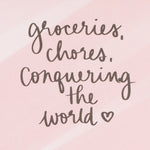 Groceries List Pad with Magnet | Soft Pink