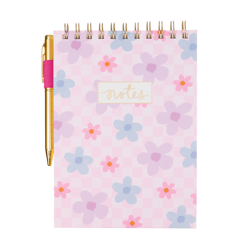 Steno Sheet Pad with Pen & Pen Holder | Daisies