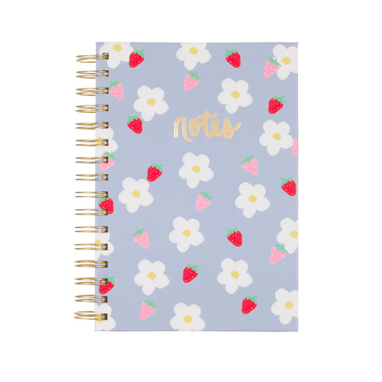 Vegan Leather Spiral Journal | Strawberry Fields | 6x8"