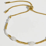 Amelia Pearl Station Bracelet | Gold Plated