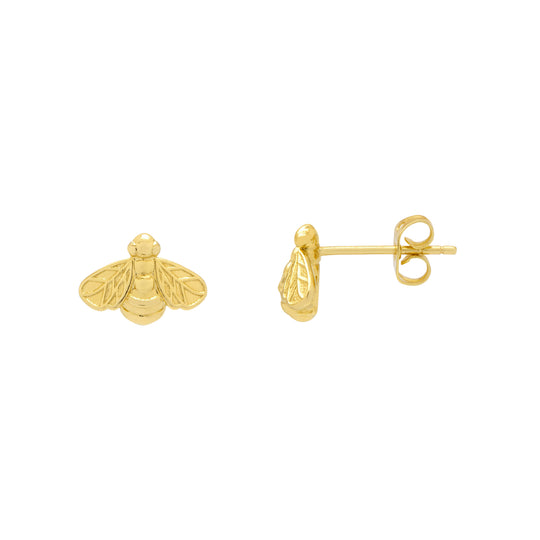 Bumblebee Stud Earrings | Gold Plated