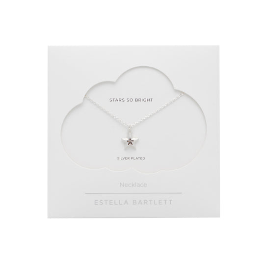 Blue Star Charm Necklace | Silver Plated