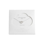 CZ Interlocking Heart Charm Necklace | Silver Plated