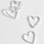 Double Heart Hoop Earrings | Silver Plated
