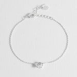 Double Linked Flower Bracelet | Silver Plated