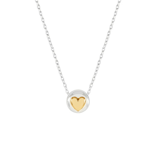Heart Disc Bead Necklace | Gold & Silver Plated