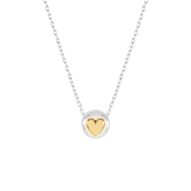 Heart Disc Bead Necklace | Gold & Silver Plated