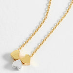 Heart Trio Charm Necklace | Gold & Silver Plated