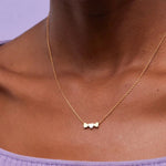 Heart Trio Charm Necklace | Gold & Silver Plated