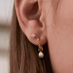 Mini Pearl Flower Stud Earrings | Gold Plated