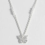 Pearl Butterfly Pendant Necklace | Silver Plated