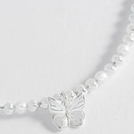 Pearl Butterfly Sienna Charm Bracelet | Silver Plated
