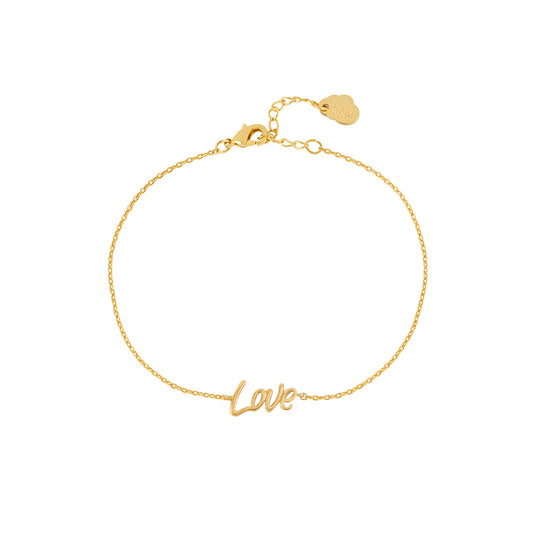 Signature 'Love' Bracelet | Gold Plated