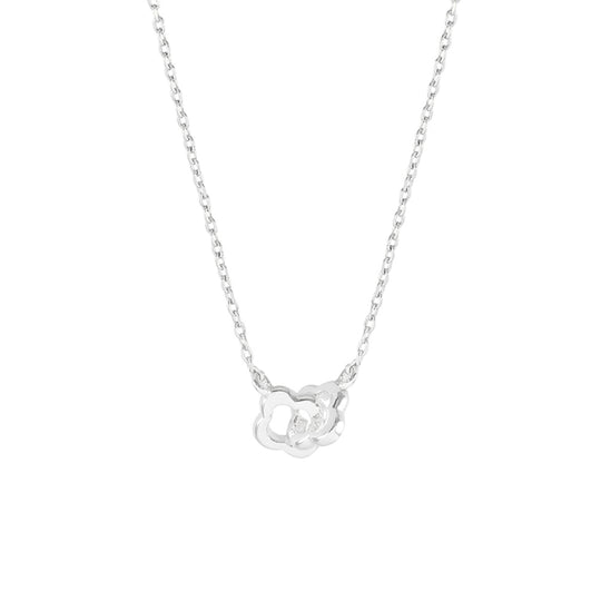 Double Linked Flower Necklace | Silver Plated