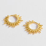 Sun Huggie Hoop Earrings | Gold Plated