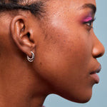 Twisted Double Hoop Earrings | Silver Plated