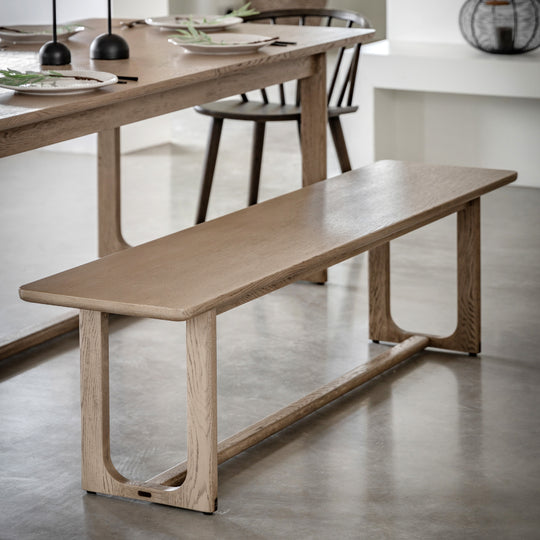 Craft Oak Dining Bench | Smoked
