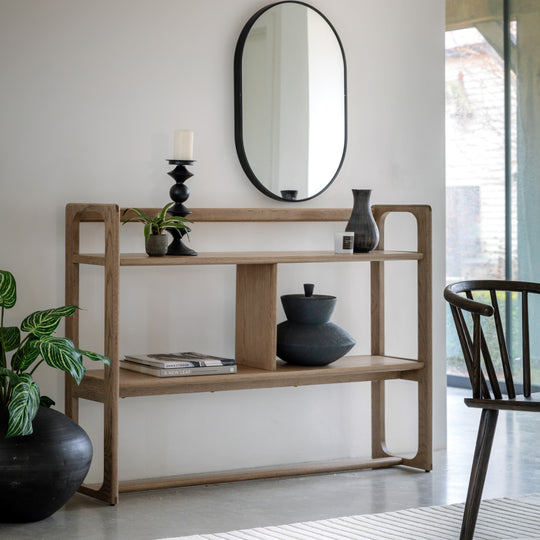 Craft Oak Open Display Unit | Smoked | Wide